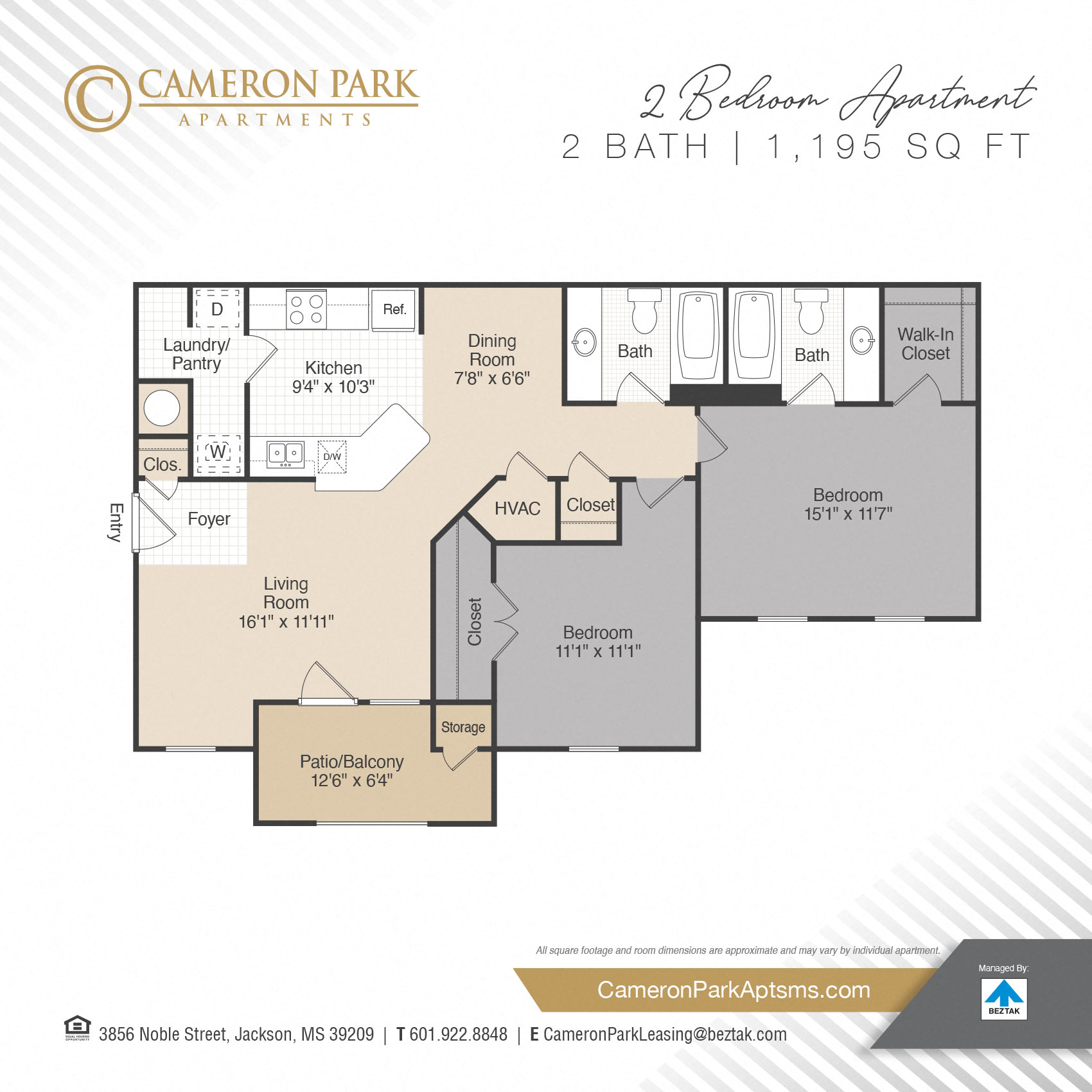 2 Bedroom - Affordable floor plan